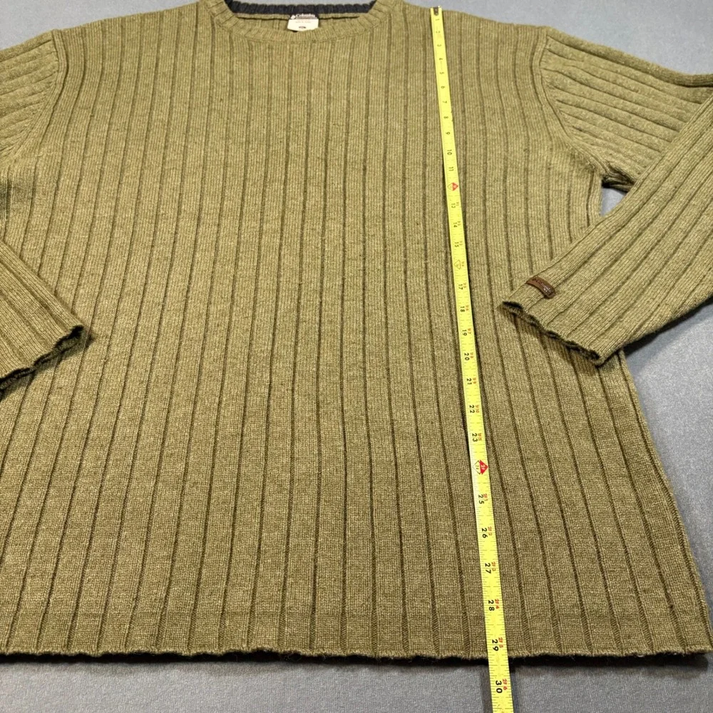 Columbia Ribbed Wool Blend Crewneck Sweater XCQ‎ Gorpcore X-Large Olive Green